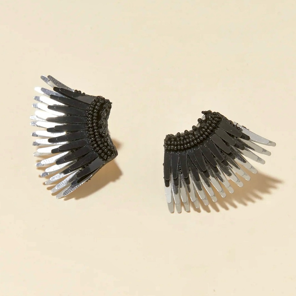 NWT Mignonne Gavigan Mini Madeline Earrings Black Silver - Picture 15 of 16